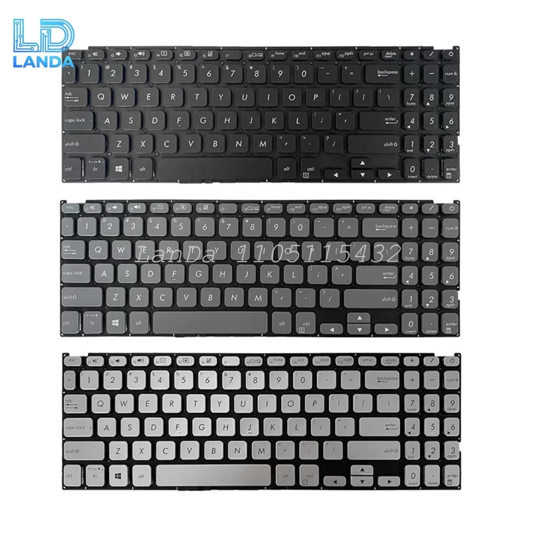 Keyboard For ASUS F512 F512D F512DA F512F F512FA F512U Black Gray Silver US