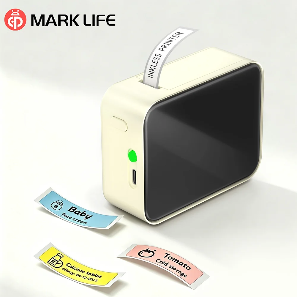 Marklife P15 Adhesive Label Printer Wireless Bluetooth Portable Printer Compatible With Android IOS For Sticker Tag Label Maker