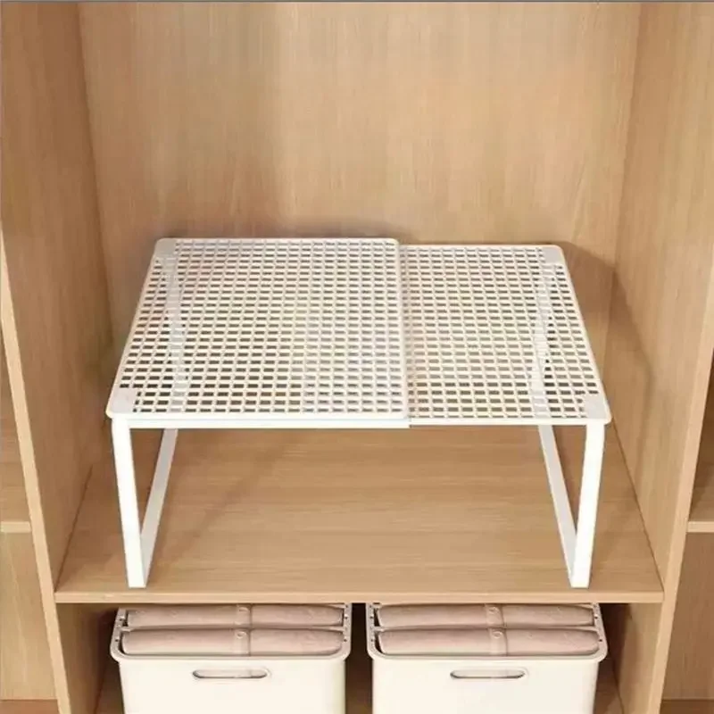 Telescopic Closet Shelf Retractable Expandable Wardrobe Divider Board Adjustable Layered Partition Cabinet Organizer