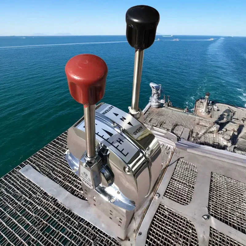 Marine Dual Handle Throttle & Gear Shift Operating Controller Flexible Cable Installation Vessel Speed Shift Control Unit
