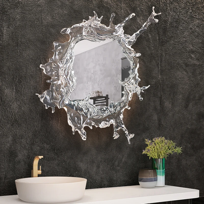 

Flower Moon Mirror Living Room Modern Aesthetic Nordic Irregular Mirror Luxury Cute Big Funky Spiegel Wand Home Decorations