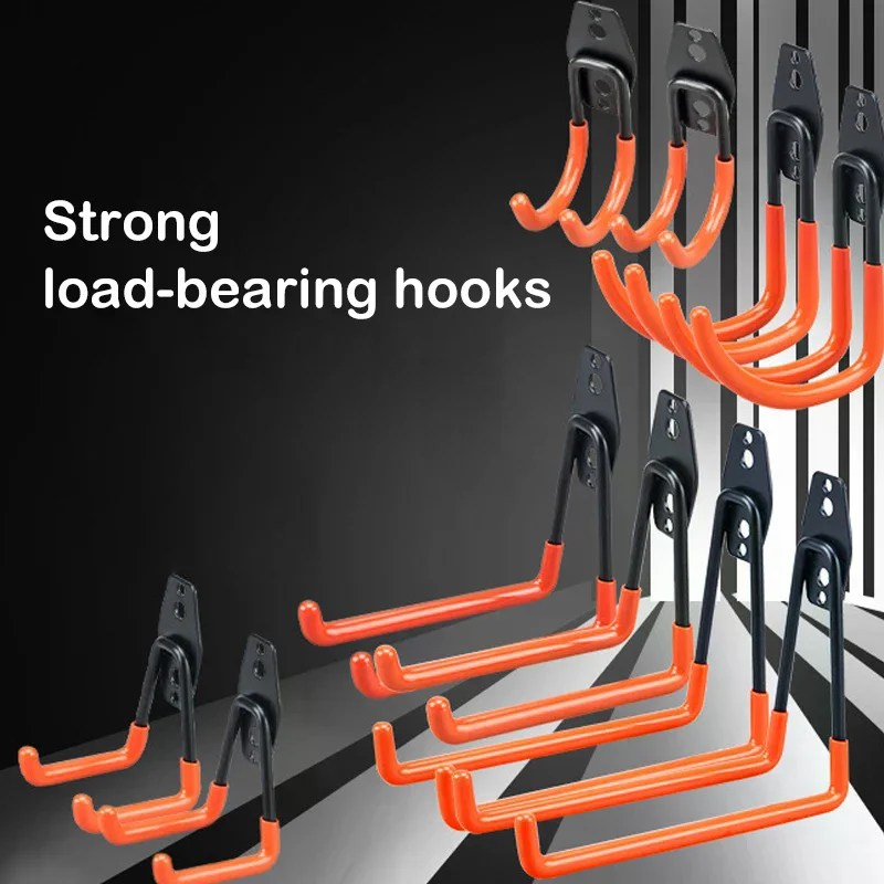 Heavy Duty Metal Hook Garage Organizer Wall Mount Bicycle Hanger Hooks Wall Mount Anti-slip Storage Hook For Ladders Garden Tool