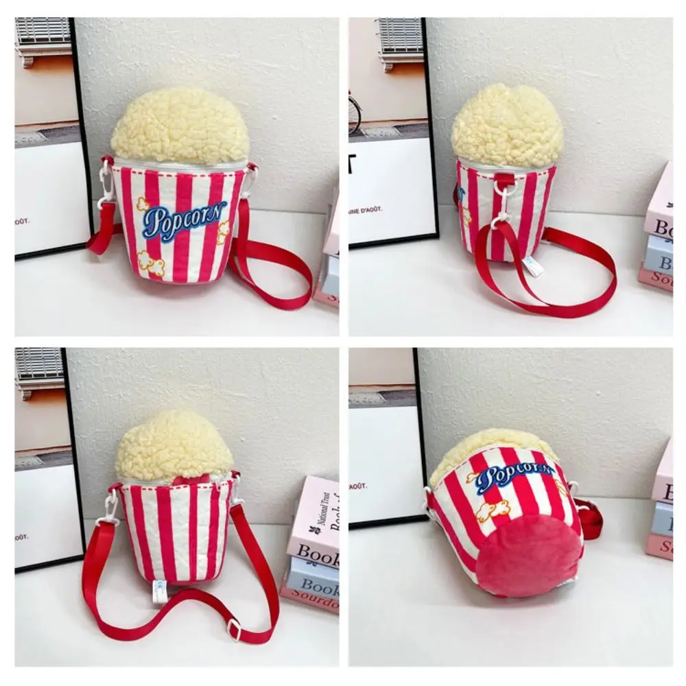 Cute Vintage Popcorn Bucket Bag Portable Casual Small Popcorn Sling Bag Adjustable Strap Versatile Coin Purse image 2