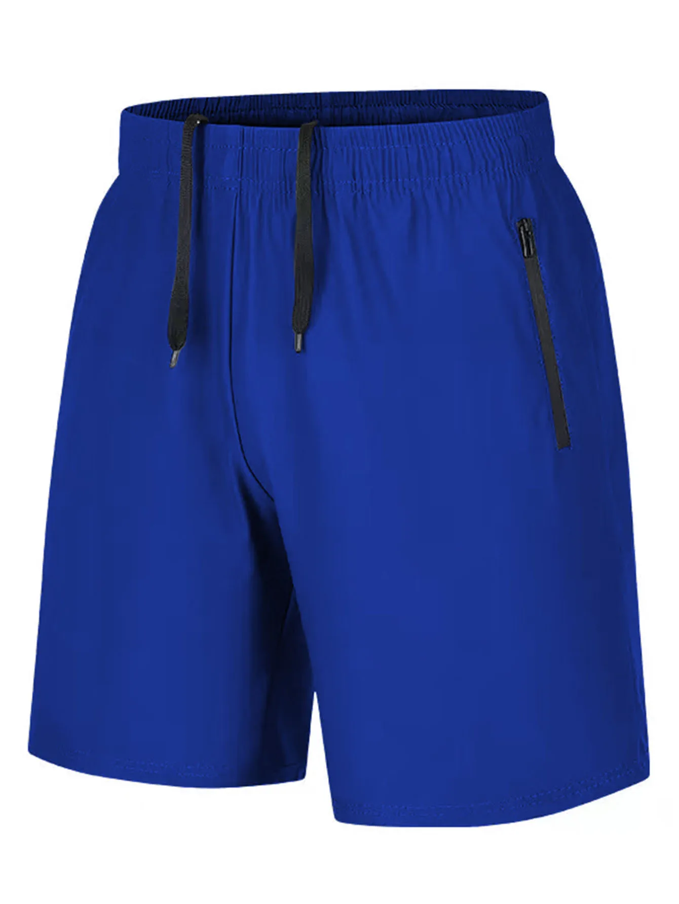 5PCS Men's Solid Color Quick Drying Shorts, Daily Home Casual Elastic Waist Drawstring ShortsWith Pocket Zipper, Quick Drying Co