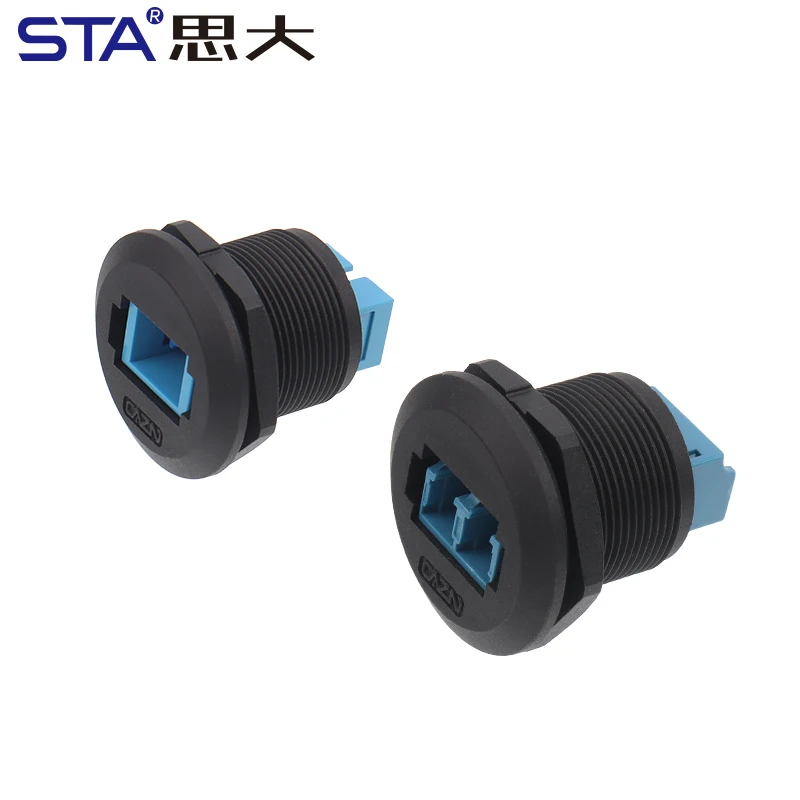 Double-Core Front Mount Receptacle Threaded FDDI Dual Female Socket Mode Single-Core HD Connectors Connectors Male With Cap