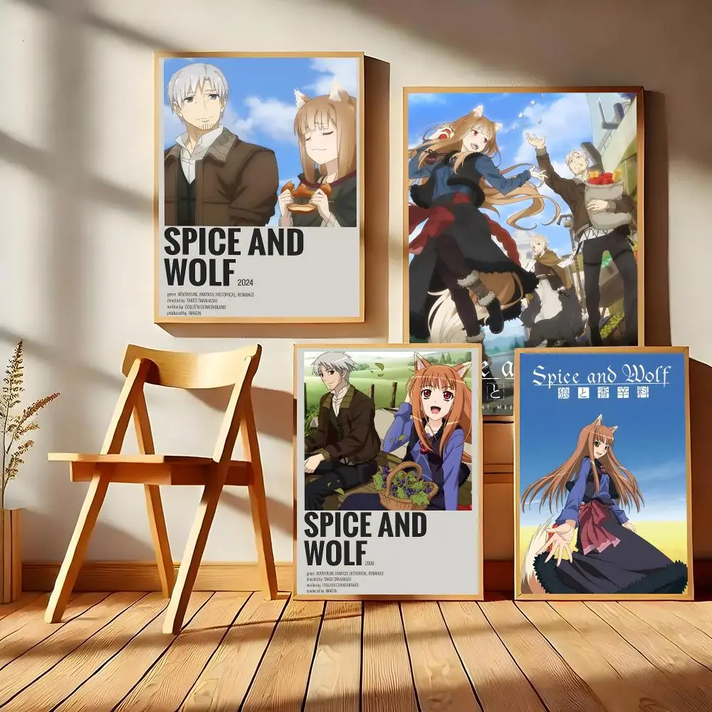 Anime S-Spice And WolfS Poster Matte Self-Adhesive Wall Art Print Living Room Bedroom Home Decor