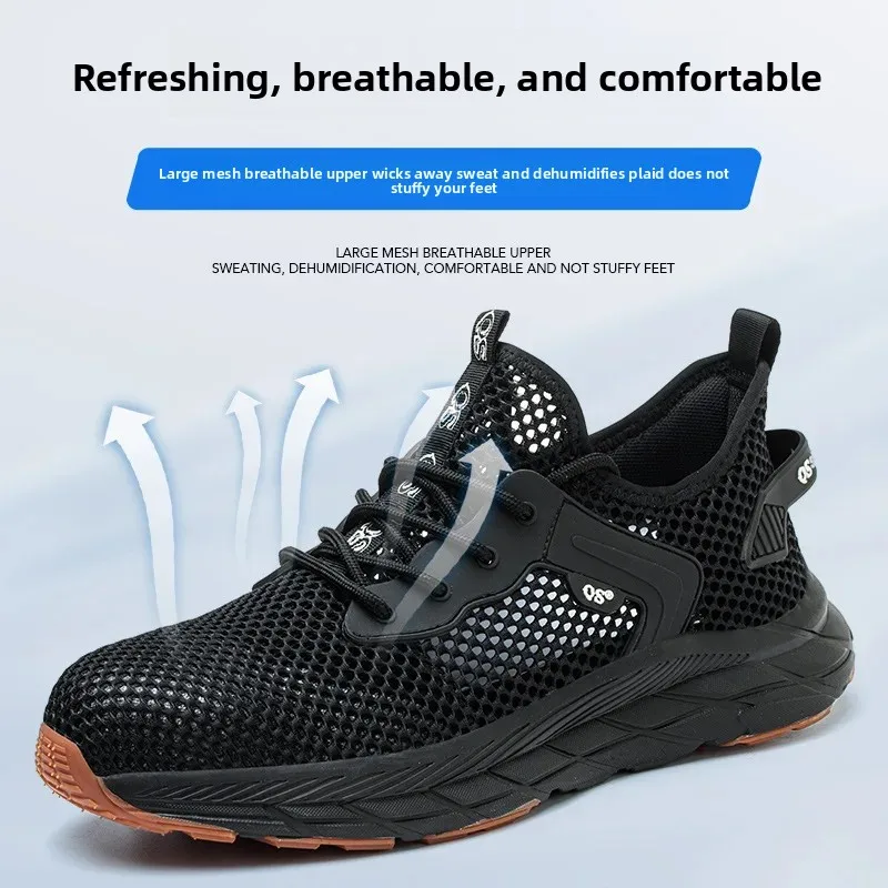 

Men Safety Breathable Shoes Steel Toe Wear-Resistant Anti-Crush Lightweight Design for Comfortable Experience Work Boots