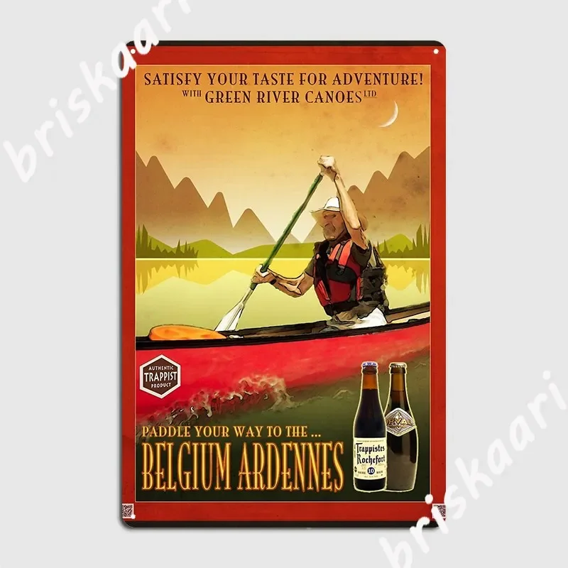 Canoeing And Trappist Beers Metal Plaque Poster Plaques Party Club Home Vintage Tin sign Poster