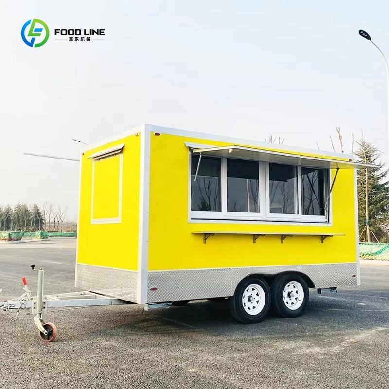 Concession Catering Coffee Food Trailers Fully Equipped Food Van Mobile Ice Cream Food Truck with Full Kitchen