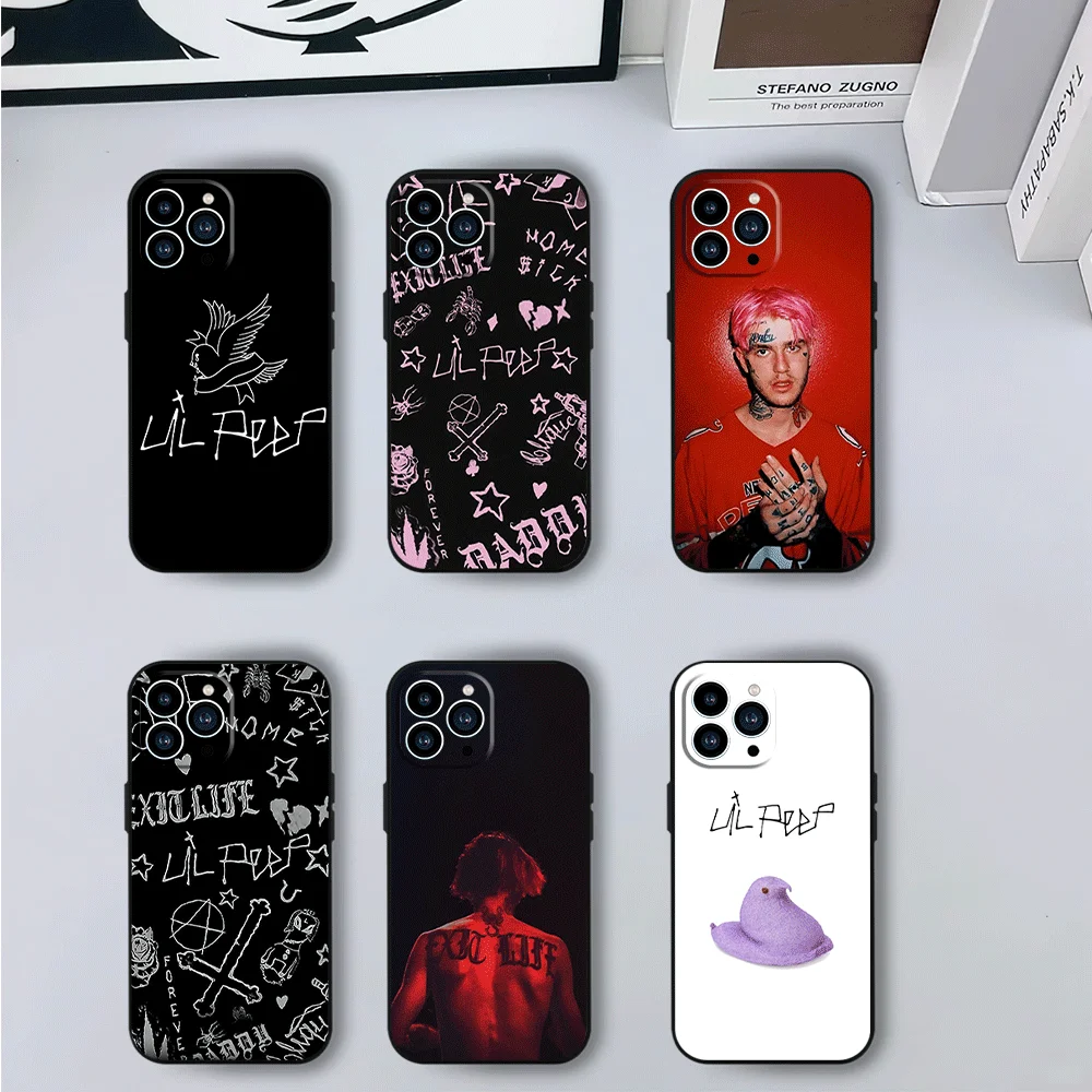 Lil Peep Hellboy Rapper Phone Case for iPhone 12 11 13 14 15 16 Max Pro Plus Black Soft Silicone Cover