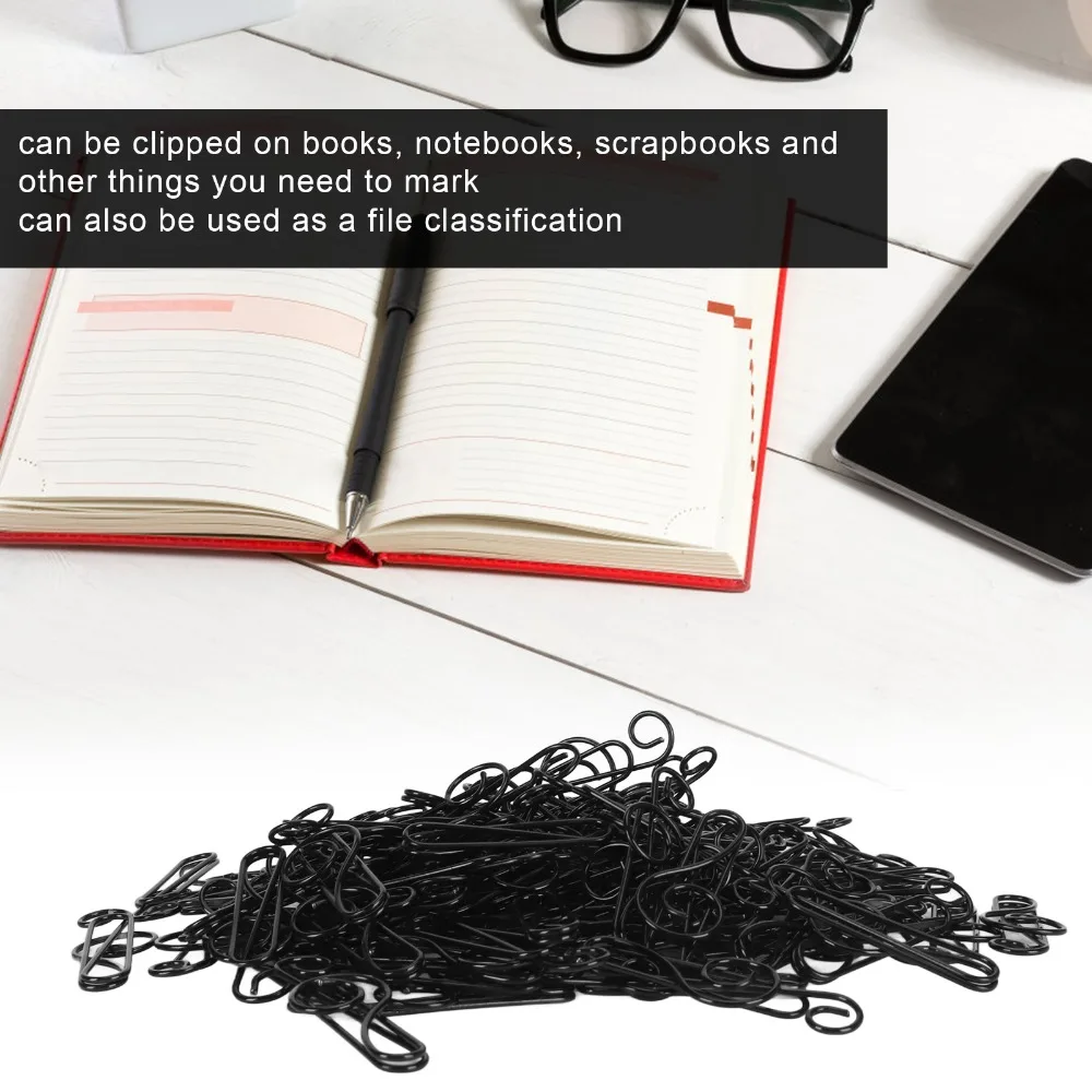 

Music Note Shape Note Paper Clip 40*12mm Black Notes Shaped Bookmark Clips Compact Plastic-coated Metal Music Paper Clips