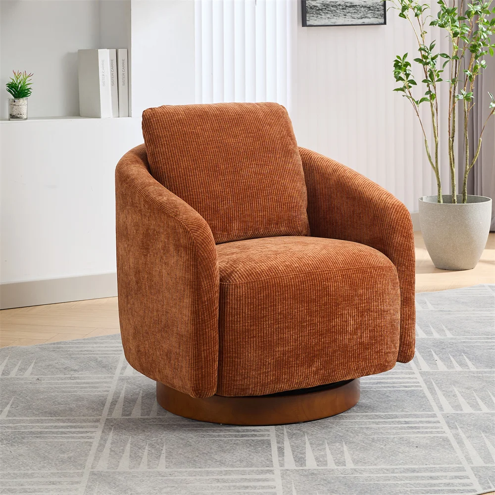 #￥Custom Factory Living Room Bedroom Fabric 1 Seat One Position Round Accent Single Sofa Lounge Armchair for One Person