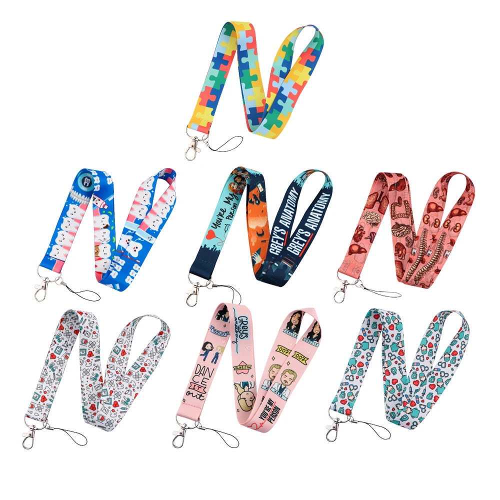 Doctor Nurse Lanyard Rope Keychain for Key Neck Strap Staff ID Name Badges Holder Mobile phone Work Pass Bus Card Accessories