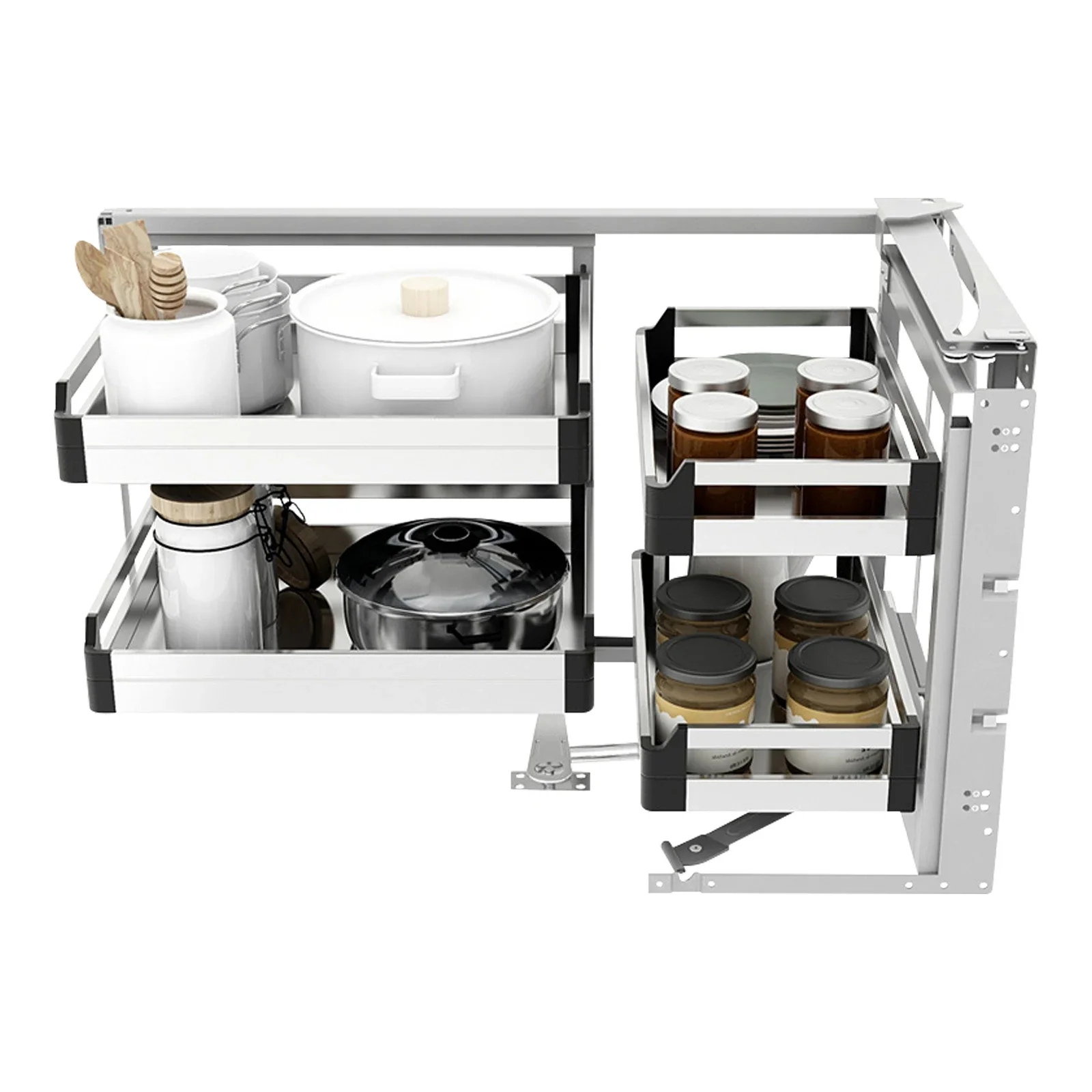 

Right Blind Corner Cabinet Organizer Storage Basket Optimizer High Load-bearing Hamper For Kitchen