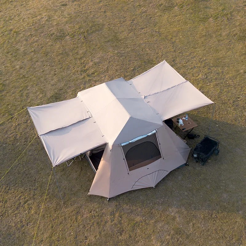 

Two rooms and one living room tent outdoor camping overnight speed set up automatic camping full set of equipment