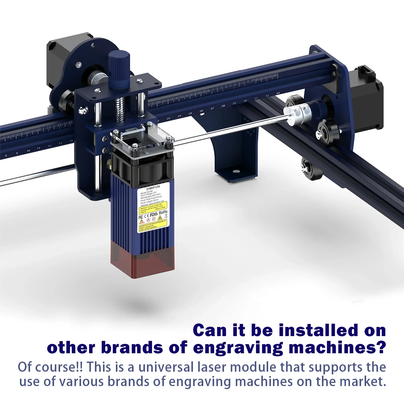 DIMIFUN Module de gravure Laser 6/12W tête Laser CO2 pour Machine de gravure Compatible avec la Machine de gravure DM6