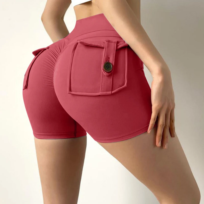 Women\'s Tight Shorts Honey Peach Workwear High Waist Stretch Sexy Hip Lifting Shaped Yoga Pants Quick Dry Running Fitness Pant