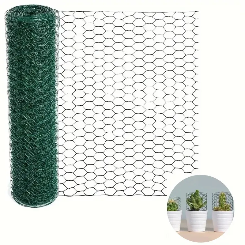 35mm*100m Hexagonal Chicken Iron Wire Mesh Animal Fence Net Hexagonal Netting Fencing Cages Aviary Fence DIY Home Garden Supplie