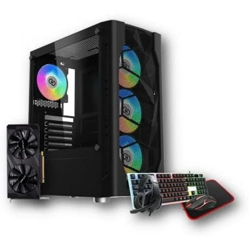 Gaming PC|ECO|Core i5 12400F CPU|RTX 3050 GPU|DDR4 H610 MB|DDR4 16GB RAM|1000GB SSD M.2|600W PSU|Gift Keboard+Mouse+Mouse Pad+He