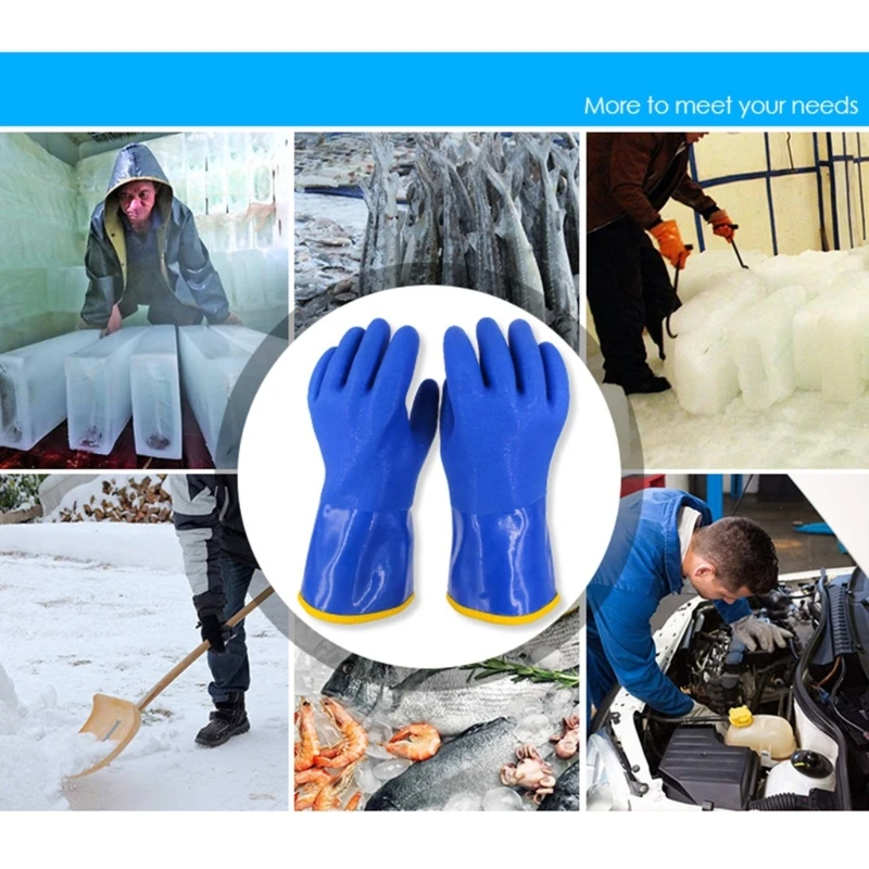 Rubber Double Coated Warm Thermal Grip Safety Work Gloves Winter Gardening Dropship