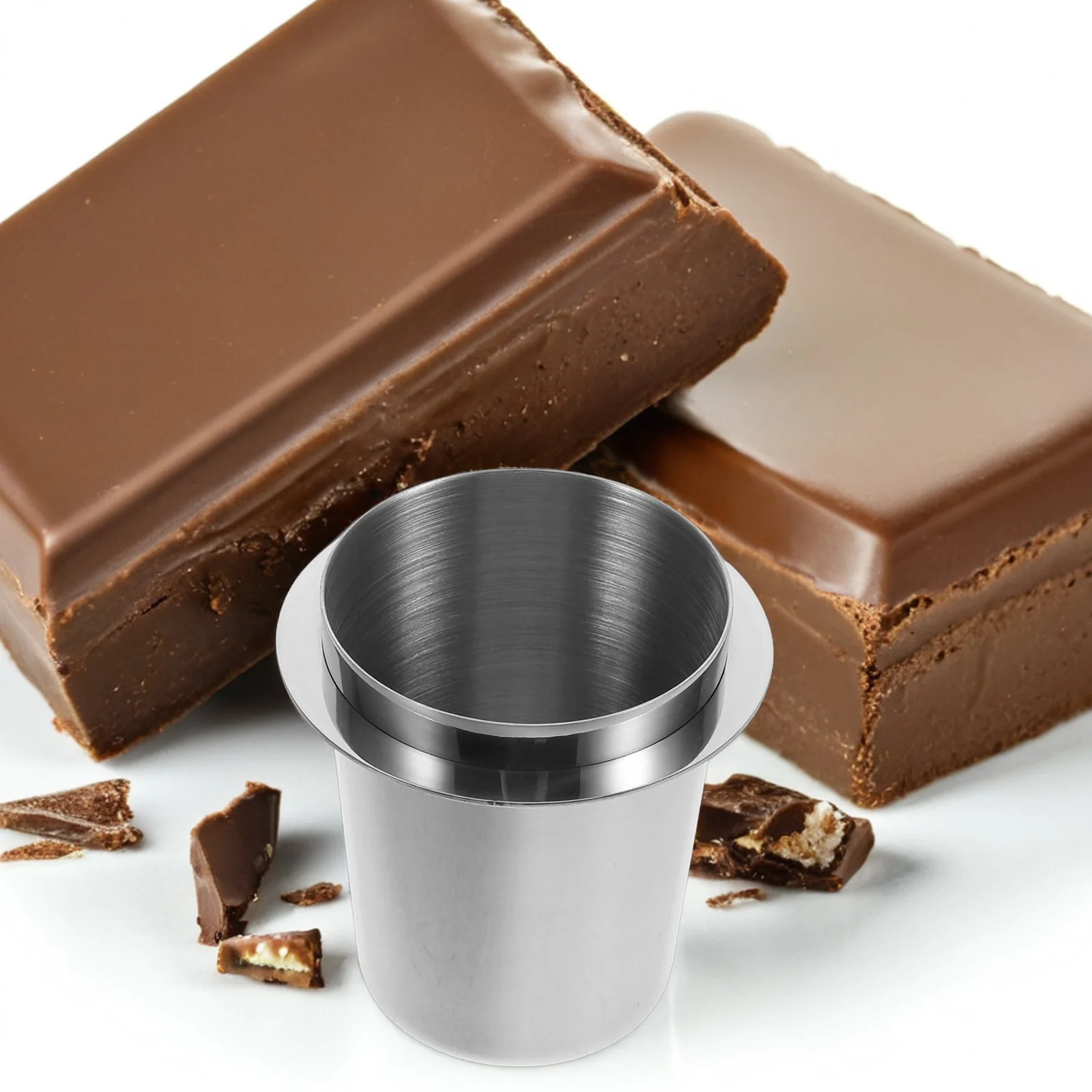 

Coffee Powder Dosing Cup Stainless Steel 53Mm Espresso Machine Dosing Tool Powder Distributor Coffee Brewing Accessory Silver