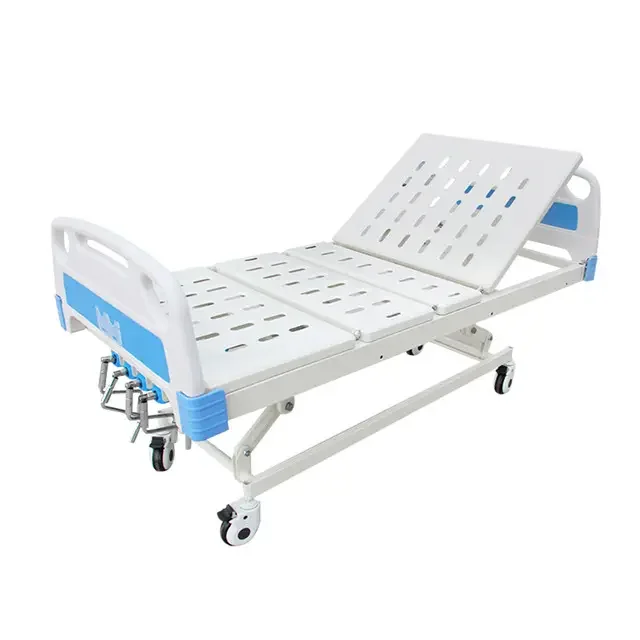 A multifunctional hospital family clinic metal hospital bed with four cranks and rockers directly sold by the factory