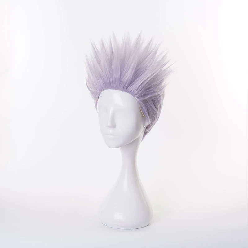 شعر مستعار Gojo Satoru قصير تأثيري ، مقاوم للحرارة ، شعر اصطناعي ، شعر مستعار للحفلات ، بدون رقعة للعين ، أنيمي #4