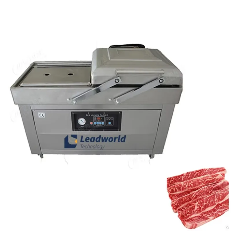 

【Best-selling】Leadworld Commercial CE Certified Automatic Double Chamber Vacuum Sealer Packing Machine