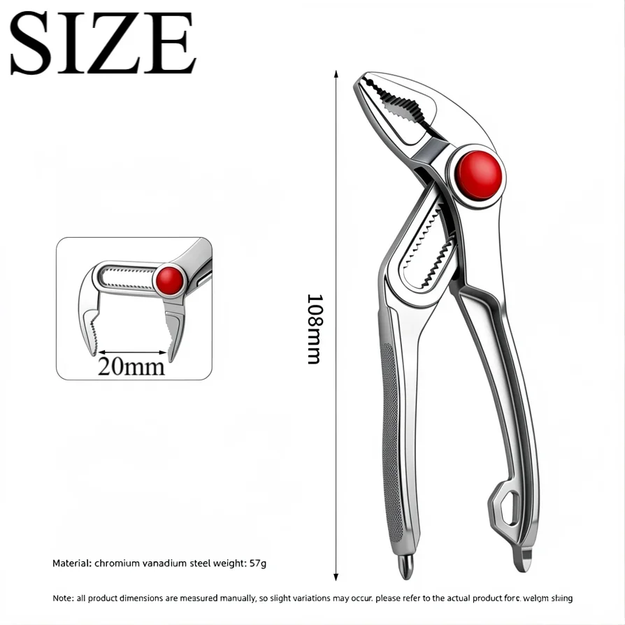 4inch Mini Groove Joint Pliers Push Lock V Jaw Adjustable Multi Grip Hand Tool for Car Auto Repair Mechanic Workshop