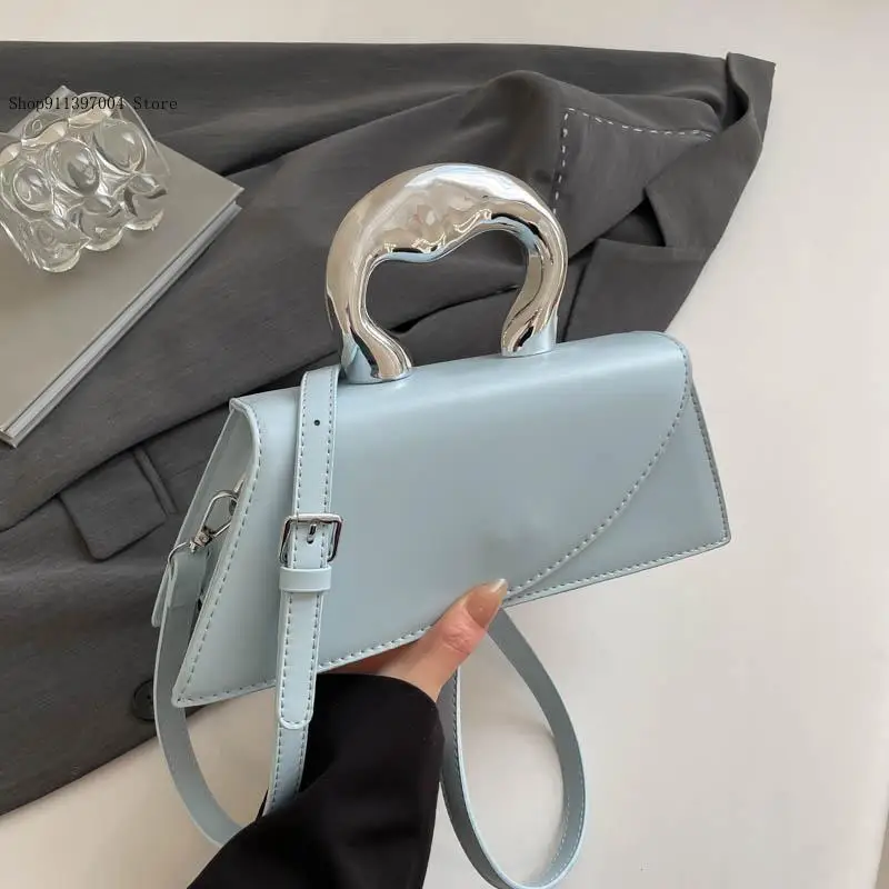French Style Minimalist Pure Color Autumn Summer Niche Design Casual and Versatile Single Shoulder Crossbody Handbag for Women