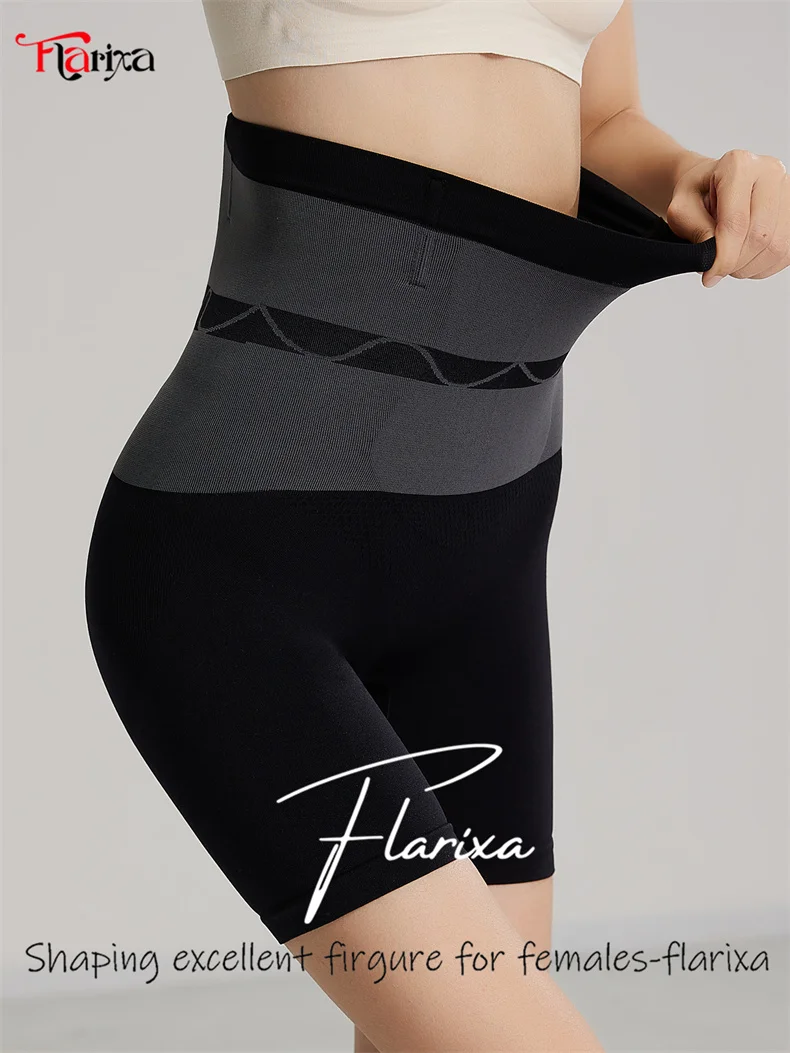 Flarixa Seamless Thermal Underwear for Women High Waist Tummy Control Panties Belly Shaping Pants Comfortable Slimming Shapewear