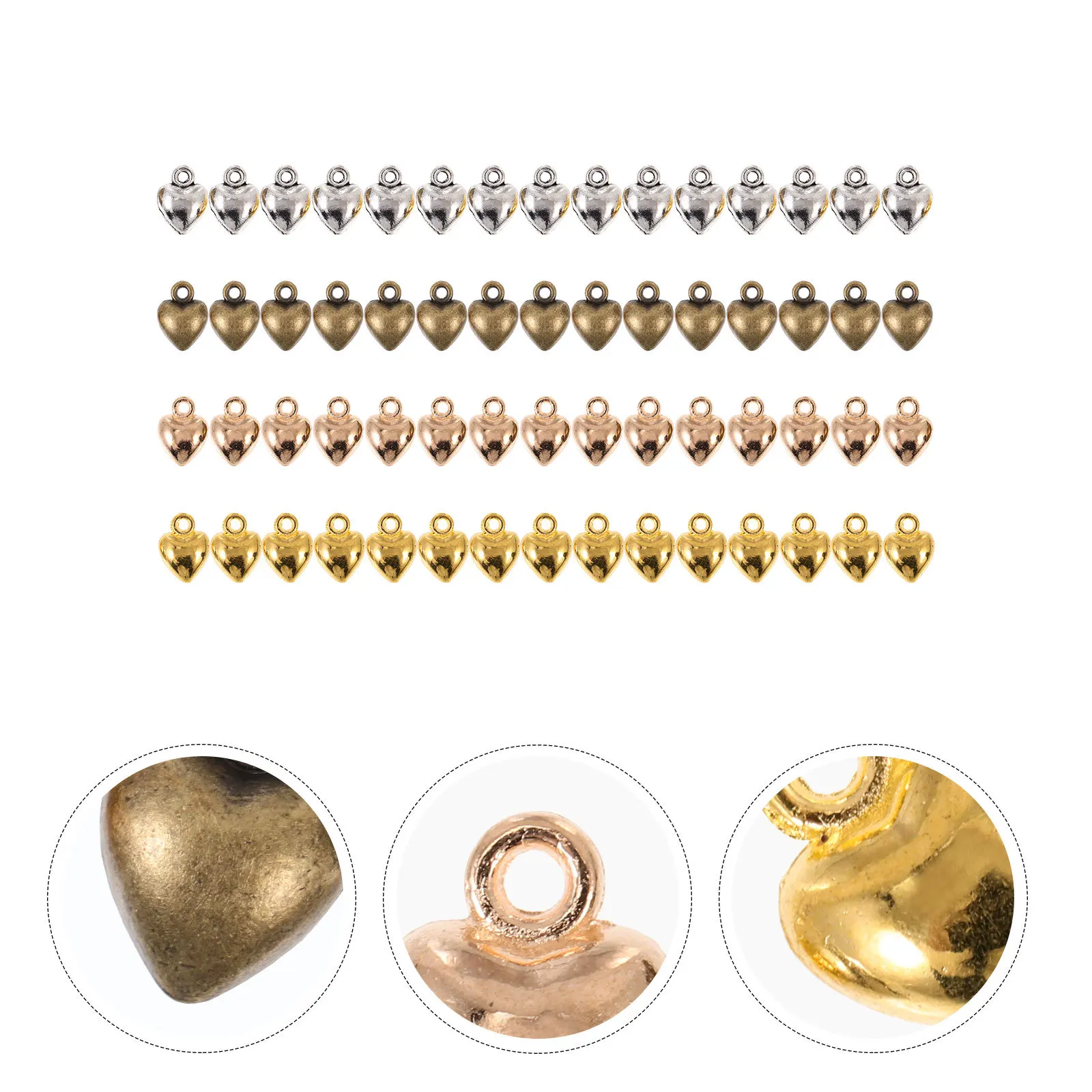 

200Pcs Heart Alloy Charms DIY Jewelry Making Accessories Necklace Bracelet Pendants Heart-Shaped Charms Jewelry Pendants