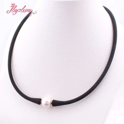 10mm Freshwater Pearl Silicone Bracelet Necklace Natural Stone Beads Casual Waterproof For Christmas Best Gift Bracelet Necklace