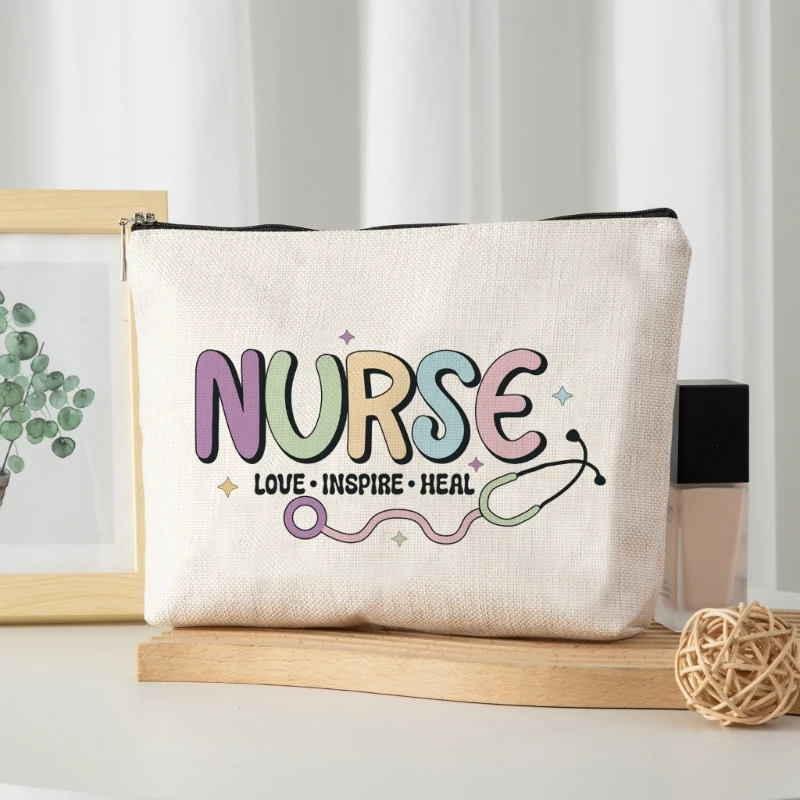 Vielseitige Aufbewahrungs-Make-up-Tasche mit inspirierenden Buchstaben, Kosmetiktaschen, geeignet für die Organisation von und