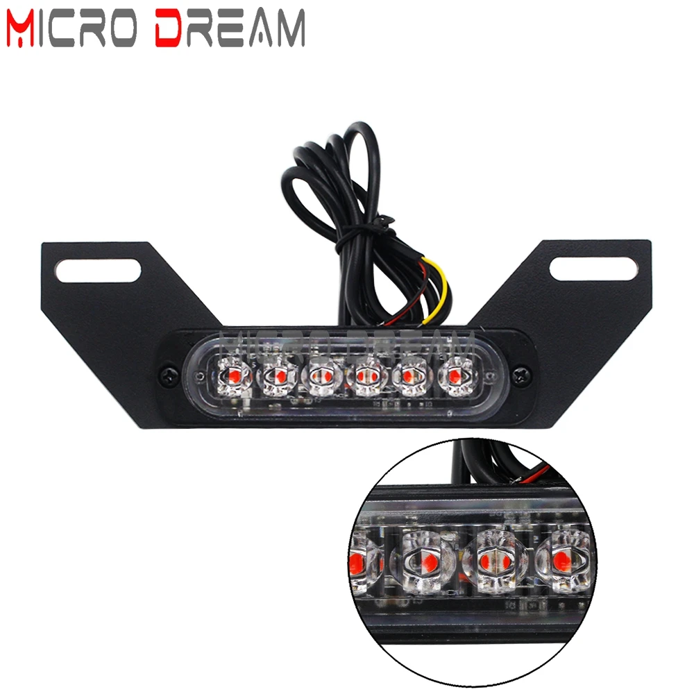Universal Motorcycle Rear LED B6 License Plate Lamp ATV Burst Flash Tail Stop Brake Lamp Auxiliary Lights Taillight For Harley