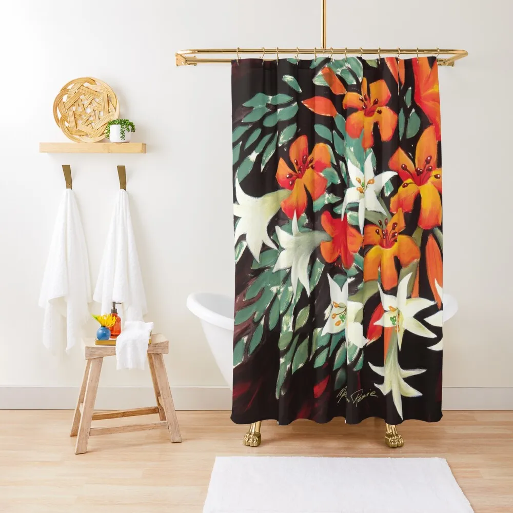 

Lillies Shower Curtain Waterproof Shower Cover For Bathroom Luxury Bathroom Shower Curtain