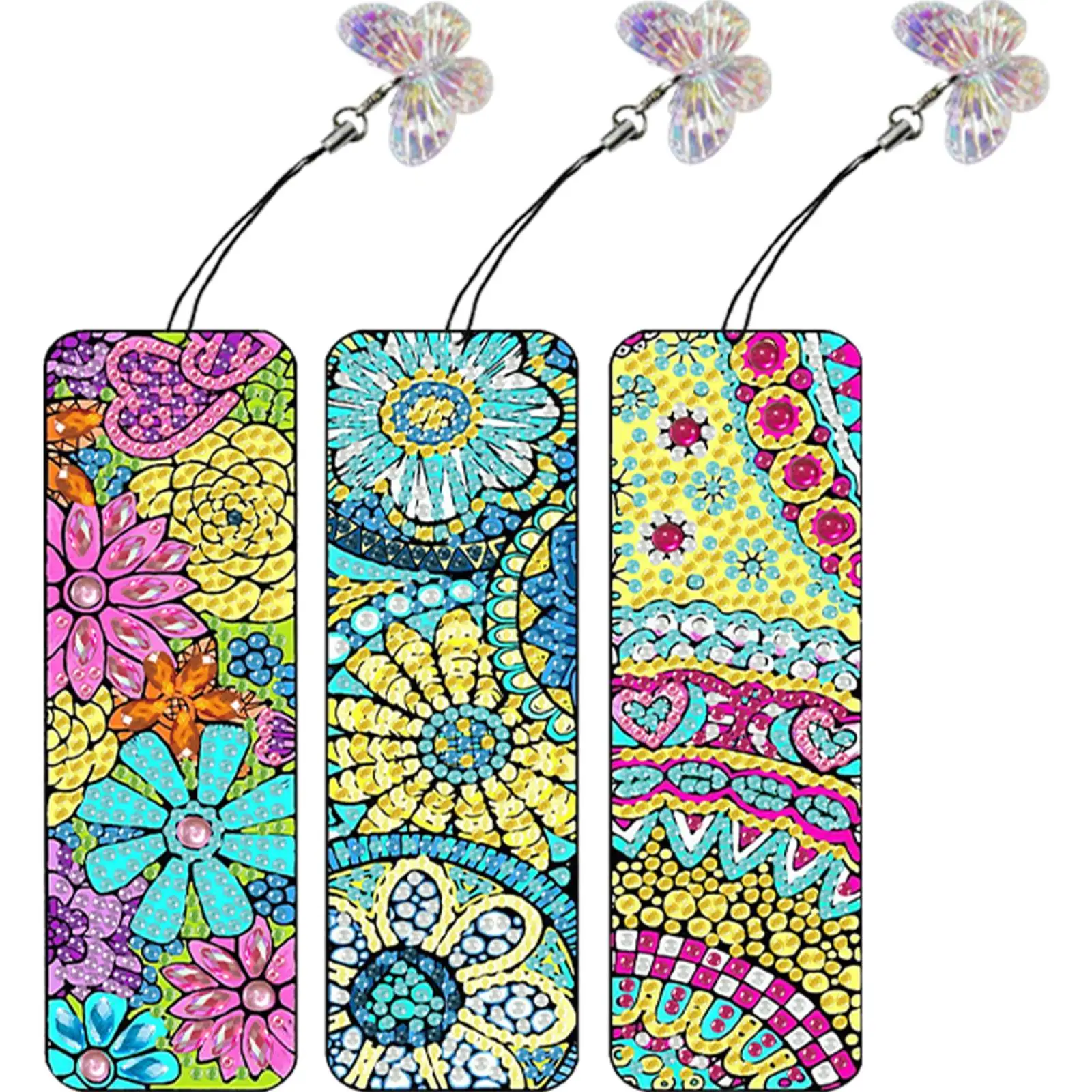 

3Pcs Butterfly DIY Diamond Art Bookmark Mandala Bookmark Gift for Book Lovers