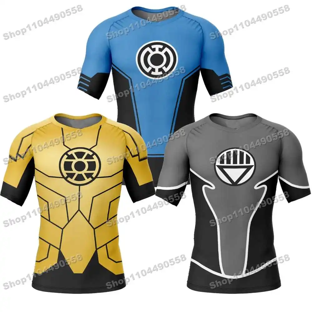 17th Newly Cartoon Anime Rash Guards Surfing Beach T-Shirts Swimwear Diving Gym Short sleeves MMA BJJ Men Jiu Jitsu Fitness Sets