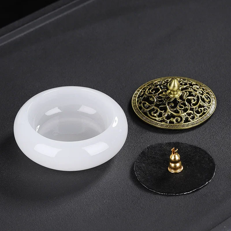 مبخرة اليشم Liuli ، زجاج ملون ، ديكور منزلي داخلي ، خشب صندل Zen ، مواقد فحم لبودا ، ديكور منزلي