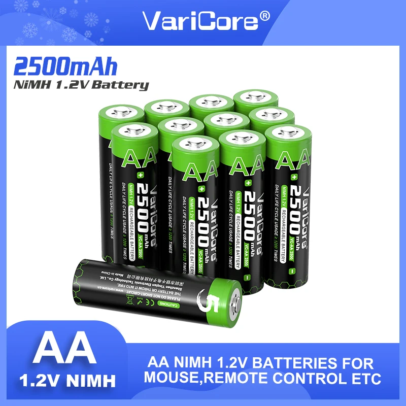 4-20 pezzi Liitokala 1.2V AA 2500mAh Ni-MH 2.5A batteria ricaricabile aa per batterie giocattolo Mouse telecomando pistola temperatura