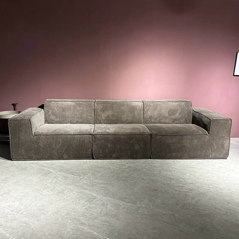 Modern Luxury Living Room Sofa Sectional Set Furniture l Shape 2 3 Seater Corduroy Compression Vacuum Packed Relaxing Designs