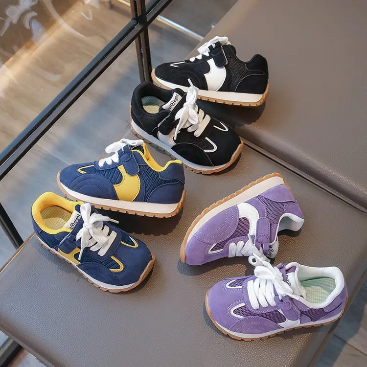 

Новинка 2023 года, спортивная обувь для девочек, модный дизайн, противоскользящая детская повседневная обувь с дышащей сеткой, классические детские кроссовки с высоким берцем для мальчиков