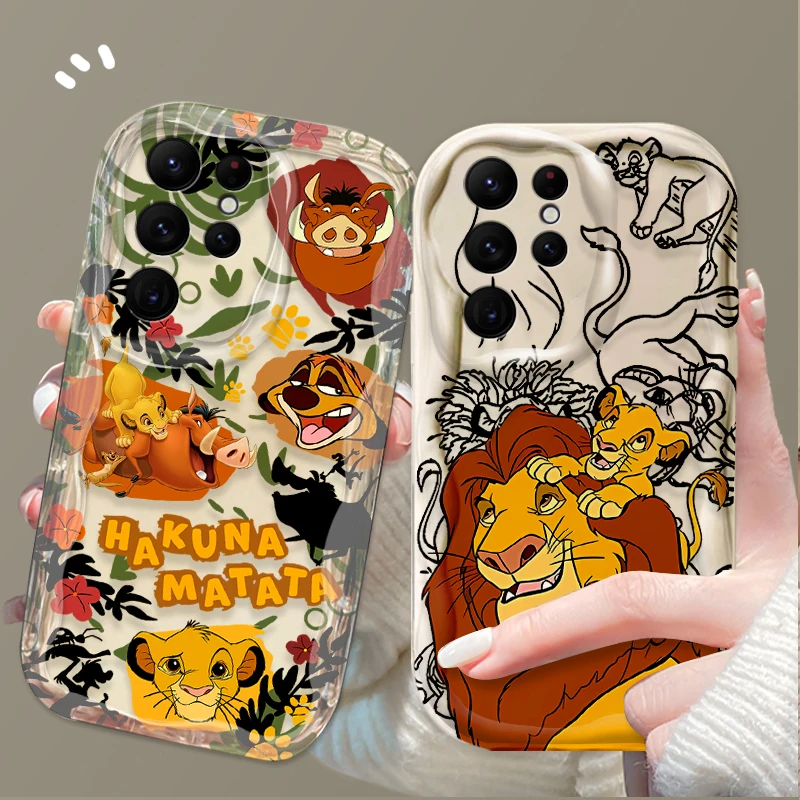 Cartoon Disney Lion King Phone Case For Samsung Galaxy S24 Ultra S23 S22 Plus S21 S20 FE A25 A55 A35 A15 A16 A05 A05S A06 Cover