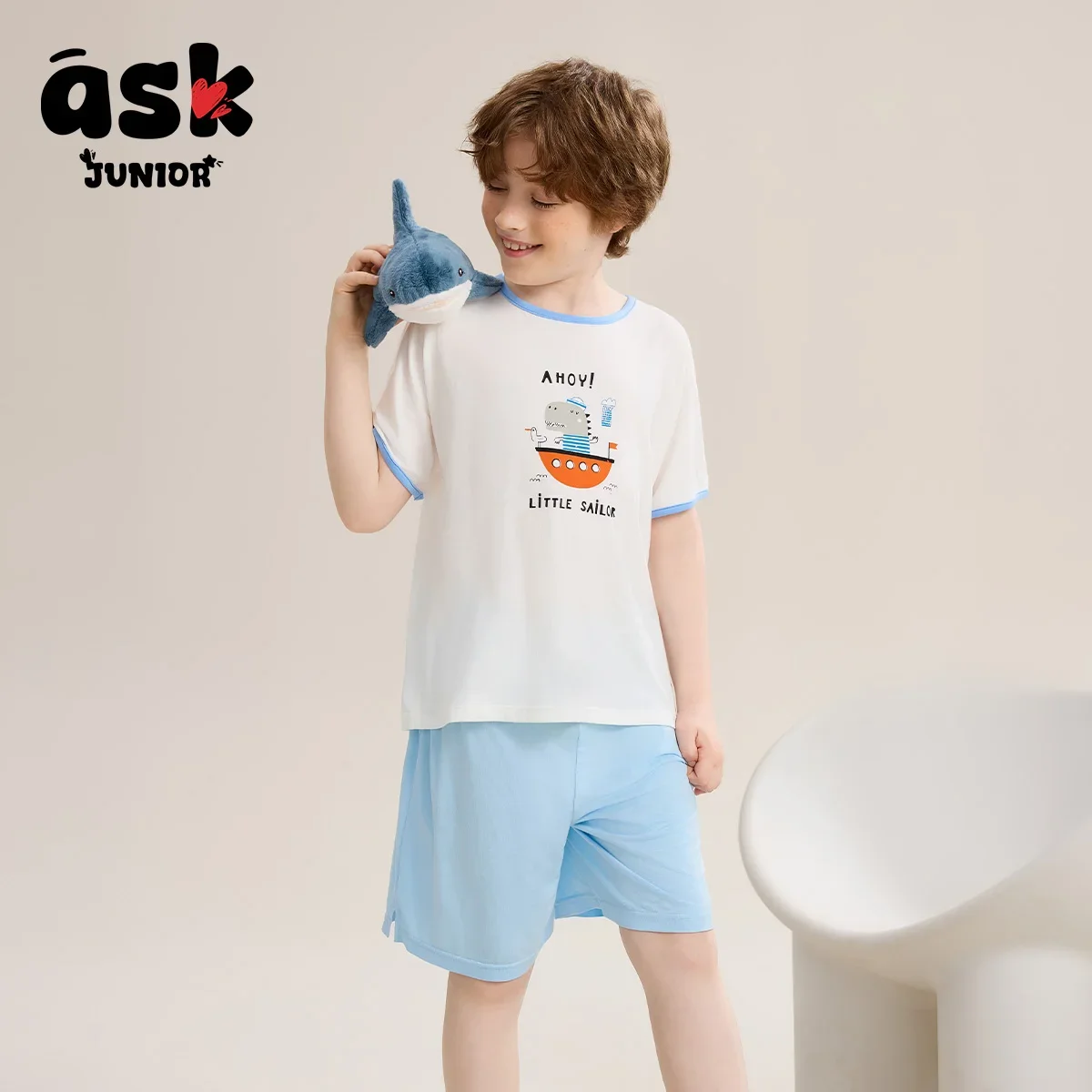 اسأل جونيور Homewear مجموعة مريحة وناعمة الصيف الأطفال مكيفة الهواء تي شيرت السراويل مشروط منامة قطعتين مجموعة #3