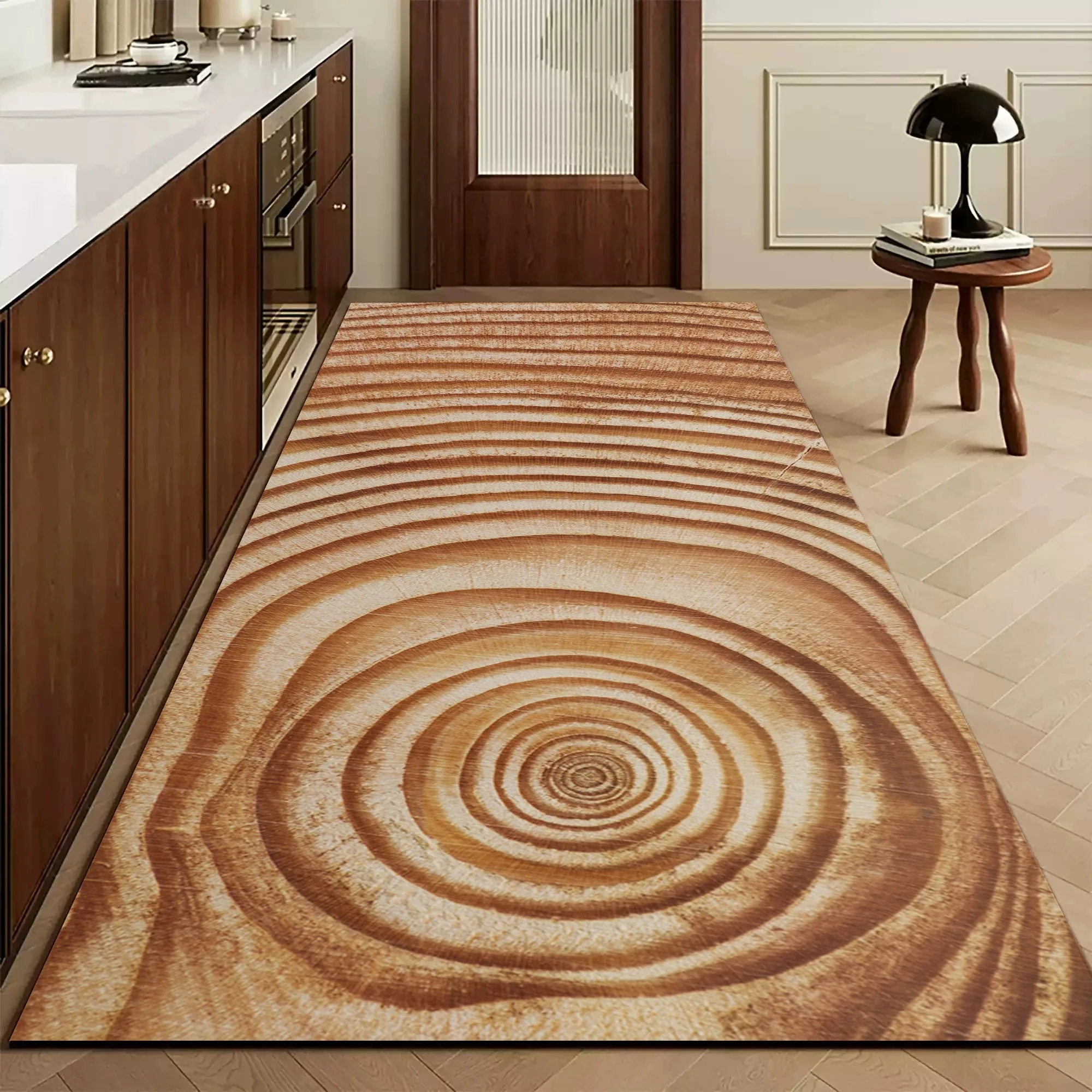 Vintage Wood Grain Kitchen Floor Mats Non-slip Rug Anti-fouling Washable Long Carpet PVC Waterproof Oil-proof Carpet שטיח למטבח