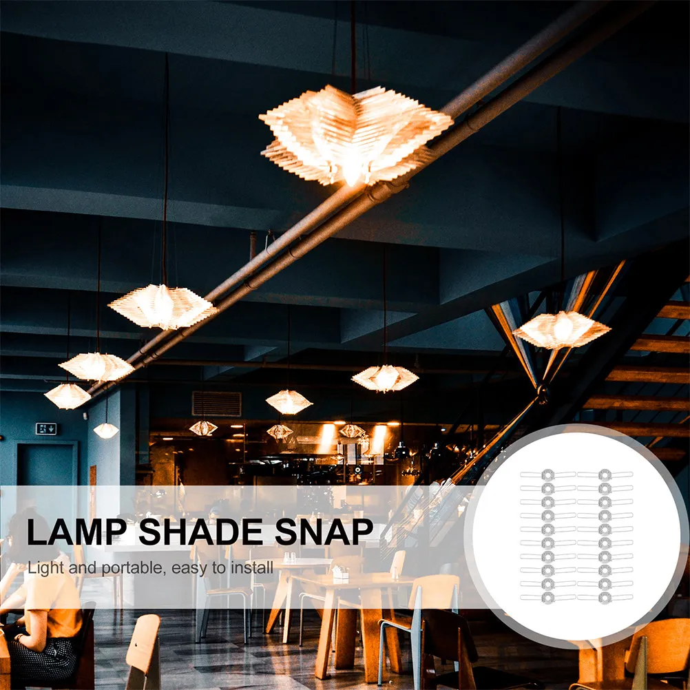 30Pcs Lampshade Spring Clips Iron Spring Clamps for Pendant Light Ceiling Lamp Chandelier Table Lamp Fixing Buckles