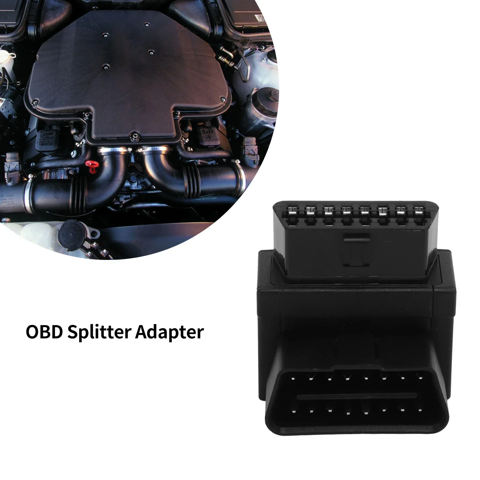 OBD2 Adapter 16 Pin Male to 2 Female Plug and Play Splitter Connector for Diagnostic Extender OBDII Cable Converter