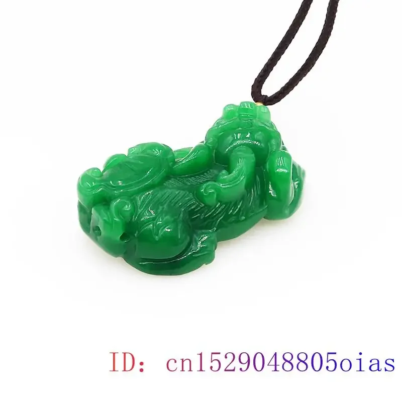 Burmese Jade Pixiu Pendant Necklaces Choker Talismans Natural Jewelry Men Necklace Green Amulet Stone Gift Luxury Jadeite