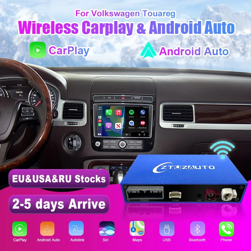 Wireless Carplay Android Auto For Volkswagen 3G Touareg RNS850 2011-2015 Mirror Module Link AirPlay Recoder Car Play Accessories