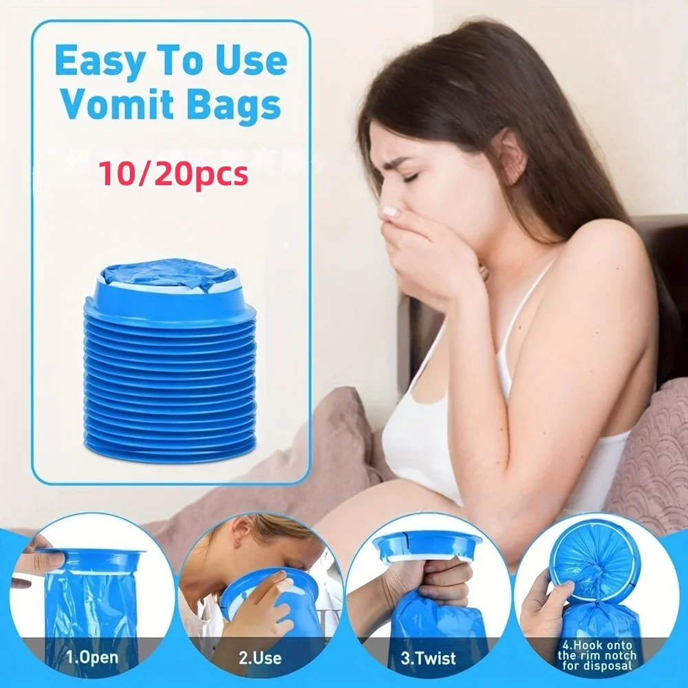 10/20PCS 1000ML Portable Disposable Travel Car Airplane Motion Sickness Nausea Vomit Cleaning Bag Clean Eco-Friendly Plastic Bag